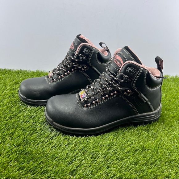 Avenger Steel Toe women's Size 8.5 Waterproof Work Hiking Boots A7287 Pink black - Picture 4 of 11